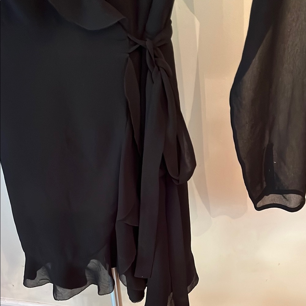 Wilfred Black Long Sleeve Cut Out Wrap Dress - Picture 6 of 8